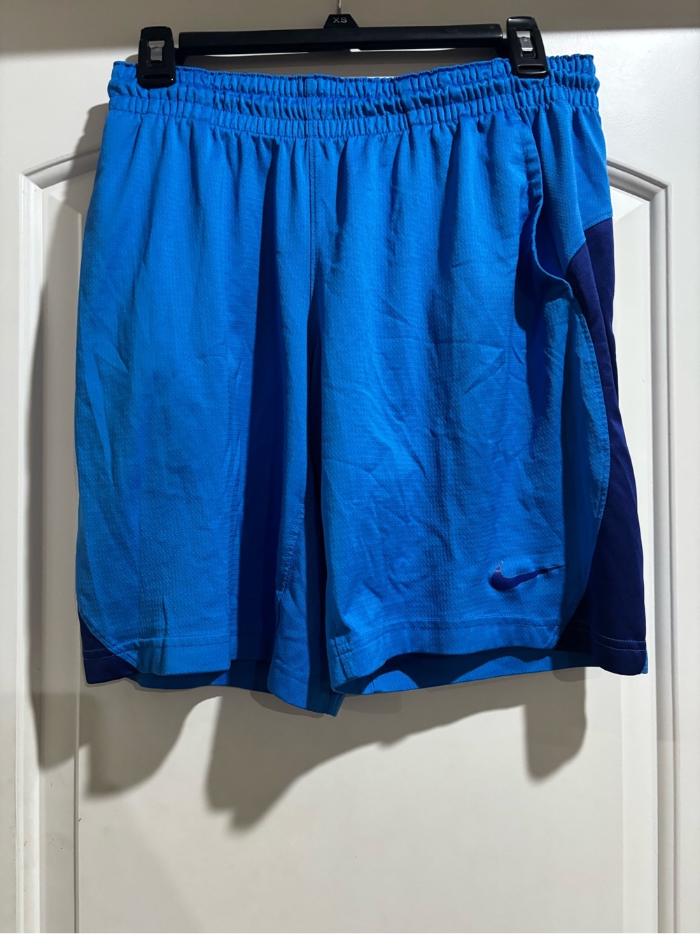 Nike Bright Blue Athletic Shorts with Navy Side Panels